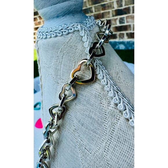 Tiffany & Co. Heart Link Necklace Sterling Silver and 18k Yellow Gold, 16" - Picture 3 of 9